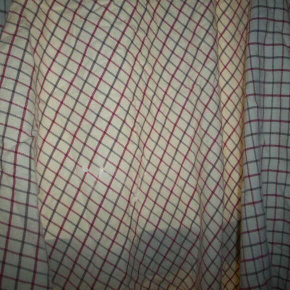 RALPH LAUREN VINTAGE Brown Red Check TWIN FITTED SHEET 100% Cotton, has flaws - Picture 7 of 11
